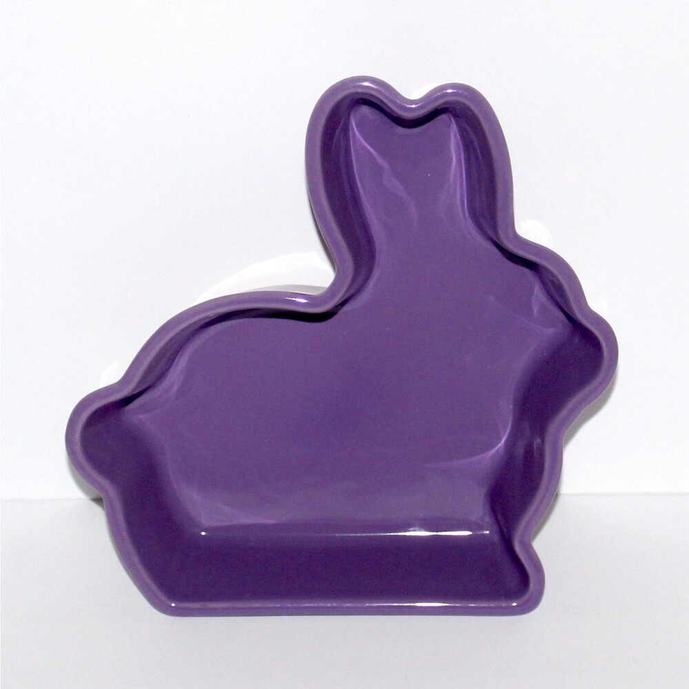 Chantal Bunny Baking Dish purple casserole baker 1Qt rabbit Easter